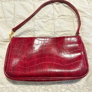 Vintage Red Faux Leather Women's Wristlet